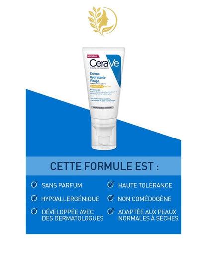 CERAVE CRÈME HYDRATANTE VISAGE SPF30 POUR PEAUX NORMALES À SÈCHES - 52 ML -