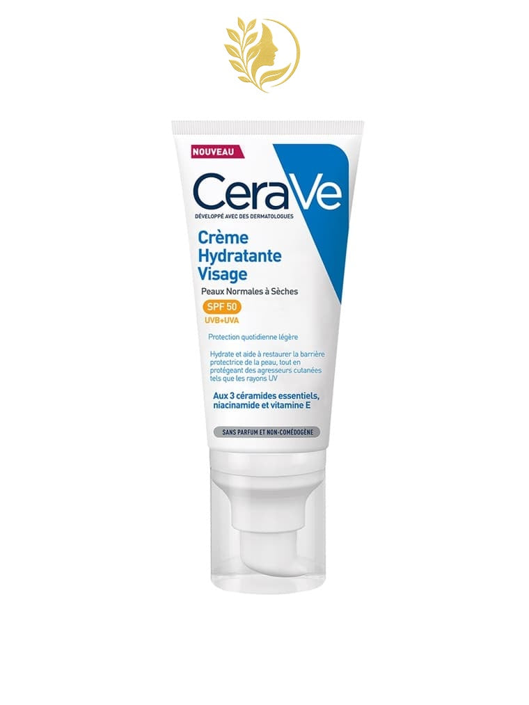 CERAVE CRÈME HYDRATANTE VISAGE SPF50 POUR PEAUX NORMALES À SÈCHES - 52 ML -