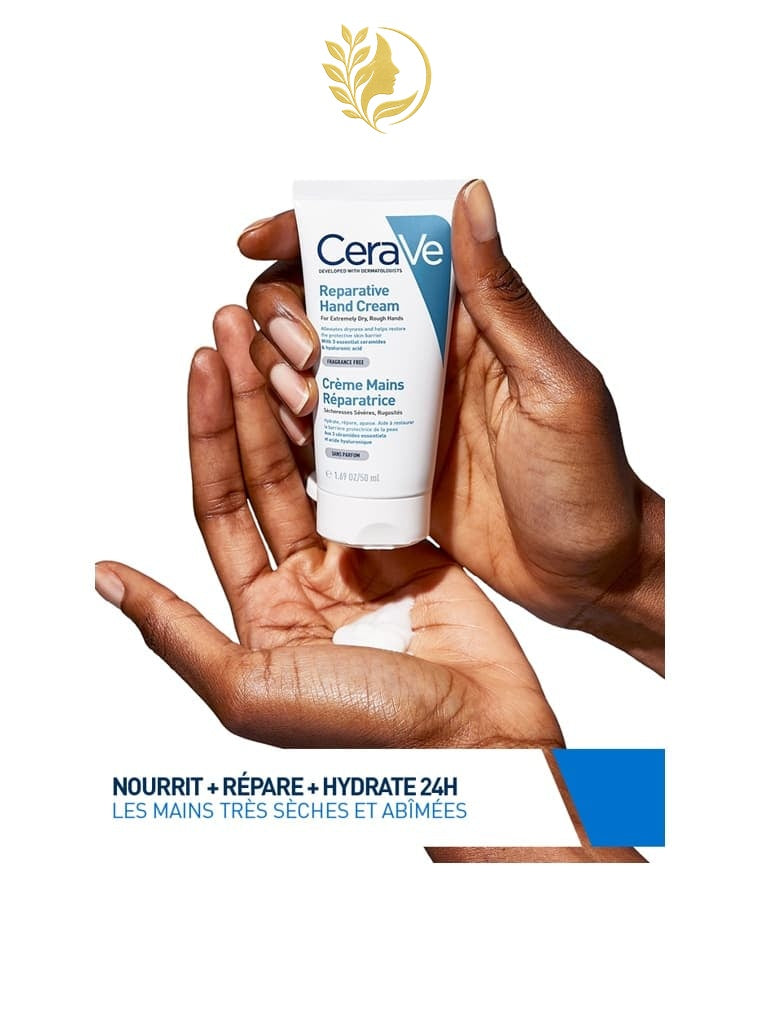 CERAVE CRÈME MAINS RÉPARATRICE POUR PEAUX SÈCHES À TRÈS SÈCHES - 50 ML & 100 ML -