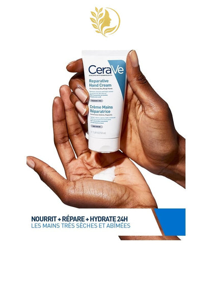 CERAVE CRÈME MAINS RÉPARATRICE POUR PEAUX SÈCHES À TRÈS SÈCHES - 50 ML & 100 ML -