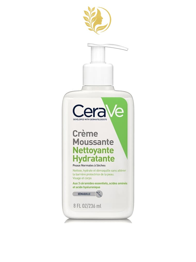 CERAVE CRÈME MOUSSANTE NETTOYANTE HYDRATANTE PEAUX NORMALES À SÈCHES - 236 ML & 473 ML -