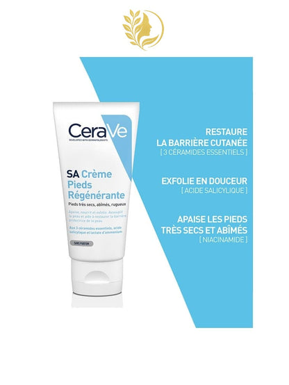 CERAVE CRÈME PIEDS RÉGÉNÉRANTE À L'ACIDE SALICYLIQUE - 88 ML -