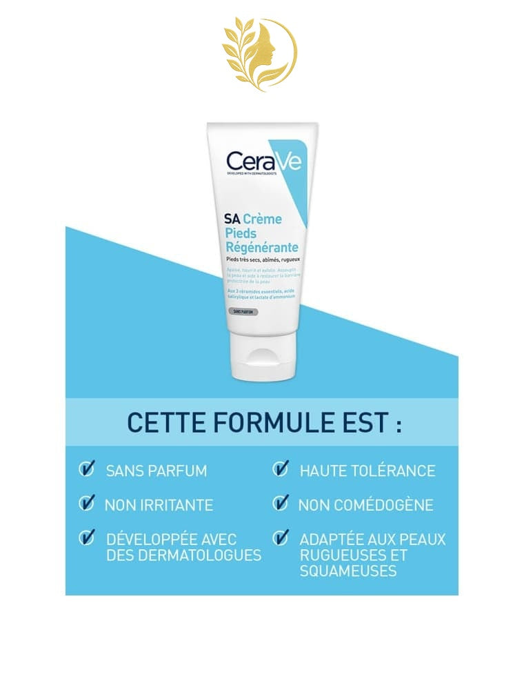 CERAVE CRÈME PIEDS RÉGÉNÉRANTE À L'ACIDE SALICYLIQUE - 88 ML -