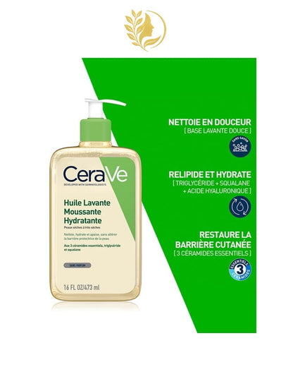 CERAVE HUILE LAVANTE MOUSSANTE HYDRATANTE - 236ML & 473ML -