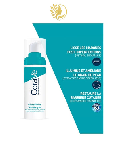 CERAVE SÉRUM RÉTINOL ANTI-MARQUES POUR PEAUX À IMPERFECTIONS ET À TENDANCE ACNÉIQUE - 30 ML -