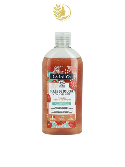 COSLYS GELEE DE DOUCHE ADOUCISSANTE FRAISE BIO ET TOMATE BIO PEAUX SENSIBLES 250ML