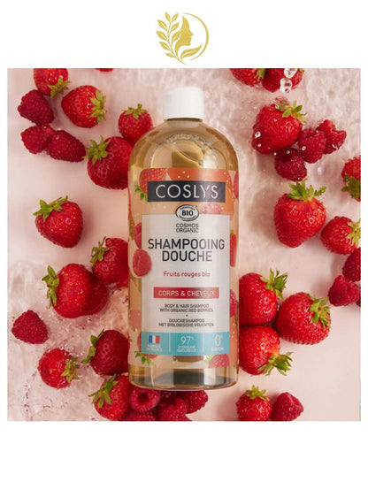 COSLYS SHAMPPOING DOUCHE FRUITS ROUGE BIO 1L