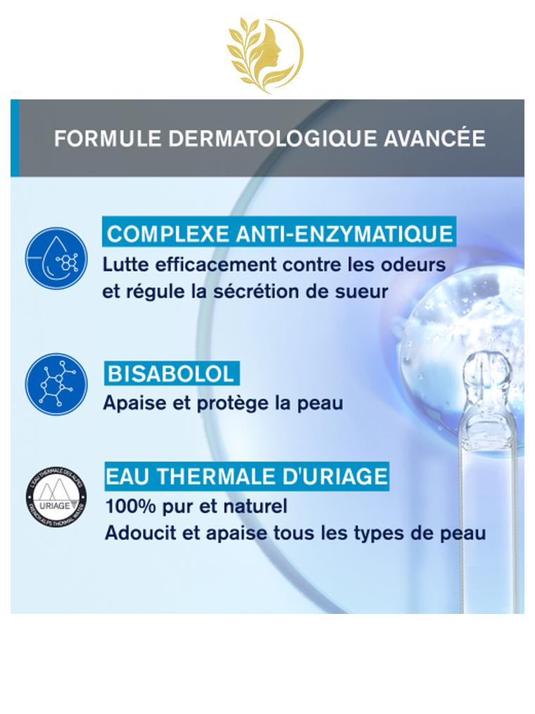 URIAGE DÉODORANT PUISSANCE 3  SANS ALCOOL, ANTI-ODEUR, ANTI-TRANSPIRANT - 50 ML -