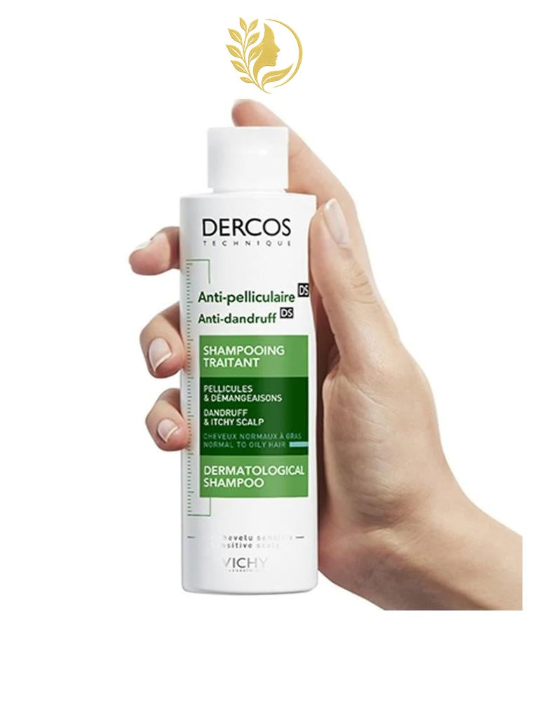 DERCOS TECHNIQUE ANTI-PELLICULAIRE - SHAMPOOING TRAITANT - CHEVEUX NORMAUX À GRAS - 200 ML -