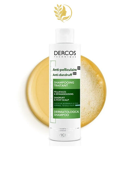 DERCOS TECHNIQUE ANTI-PELLICULAIRE - SHAMPOOING TRAITANT - CHEVEUX NORMAUX À GRAS - 200 ML -