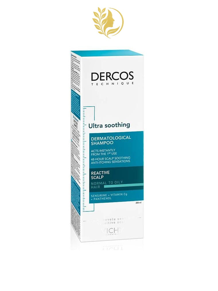 DERCOS TECHNIQUE ULTRA APAISANT- SHAMPOOING - CHEVEUX NORMAUX À GRAS - 200 ML -