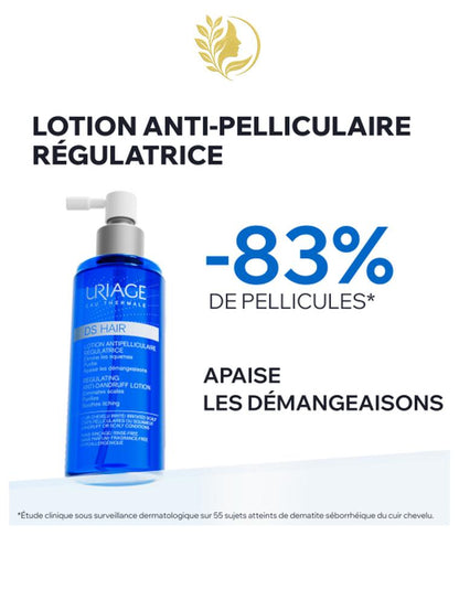 URIAGE DS HAIR - LOTION ANTIPELLICULAIRE RÉGULATRICE  CUIR CHEVELU APAISÉ ET PELLICULES ÉLIMINÉES - 100 ML -
