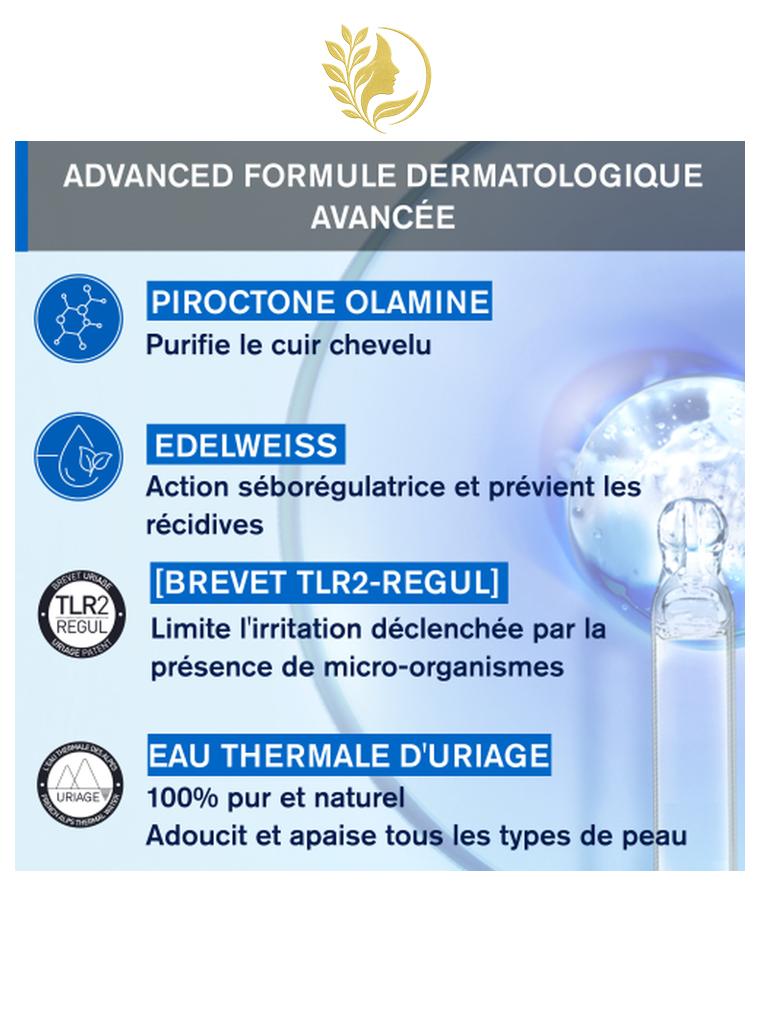 URIAGE DS HAIR - SHAMPOOING DOUX ÉQUILIBRANT  PURIFIE, ÉQUILIBRE, APAISE - 200 & 500 ML -