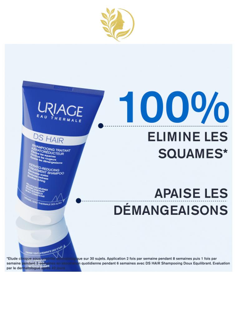 URIAGE DS HAIR - SHAMPOOING TRAITANT KÉRATORÉDUCTEUR  ÉLIMINE LES SQUAMES, DIMINUE LES ROUGEURS, APAISE LES DÉMANGEAISONS - 150 ML -