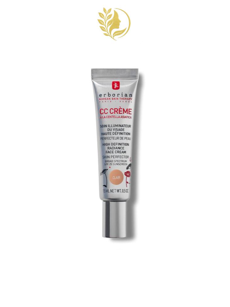 ERBORIAN CC CREAM A LA CENTELLA CLAIR SOIN ILLUMINATEUR VISAGE SPF 25 15 ML