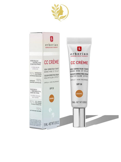 ERBORIAN CC CRÈME À LA CENTELLA ASIATICA SOIN CORRECTEUR TEINTÉ CARAMEL SPF 30 - 15 & 40 ML -