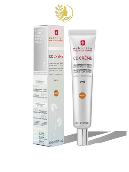 ERBORIAN CC CRÈME À LA CENTELLA ASIATICA SOIN CORRECTEUR TEINTÉ CARAMEL SPF 30 - 15 & 40 ML -