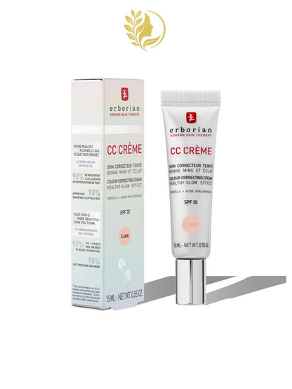ERBORIAN CC CRÈME À LA CENTELLA ASIATICA SOIN CORRECTEUR TEINTÉ CLAIR SPF 30 - 15 & 40 ML -