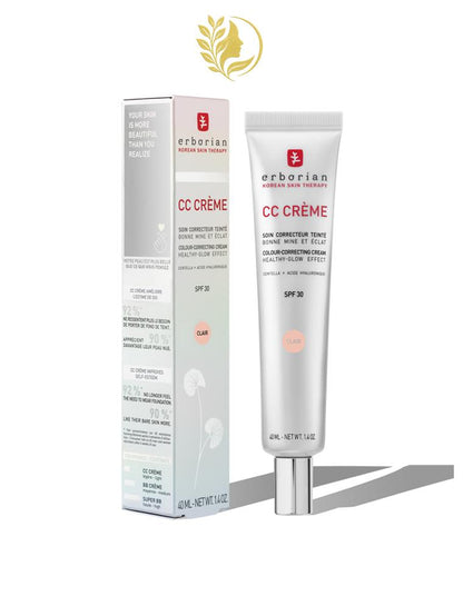 ERBORIAN CC CRÈME À LA CENTELLA ASIATICA SOIN CORRECTEUR TEINTÉ CLAIR SPF 30 - 15 & 40 ML -