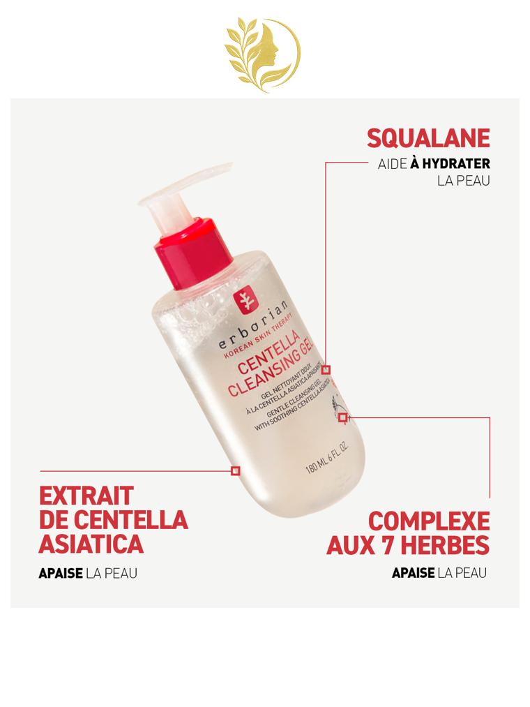 ERBORIAN CENTELLA GEL NETTOYANT DOUX - 180 ML -