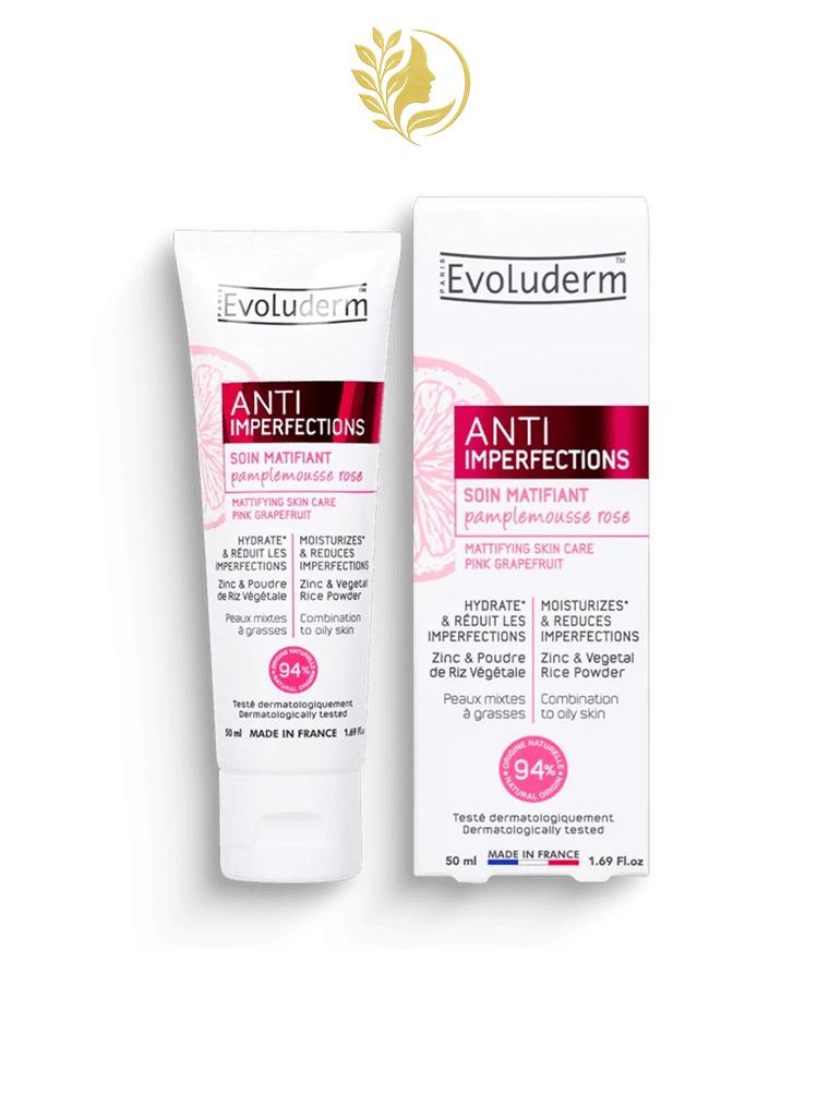 EVOLUDERM ANTI IMPERFECTIONS SOIN MATIFIANT PAMPLEMOUSSE ROSE 50ML
