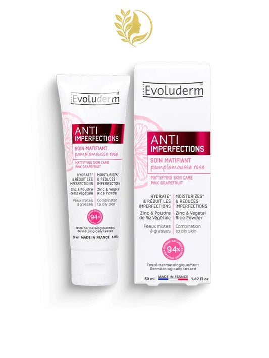 EVOLUDERM ANTI IMPERFECTIONS SOIN MATIFIANT PAMPLEMOUSSE ROSE 50ML