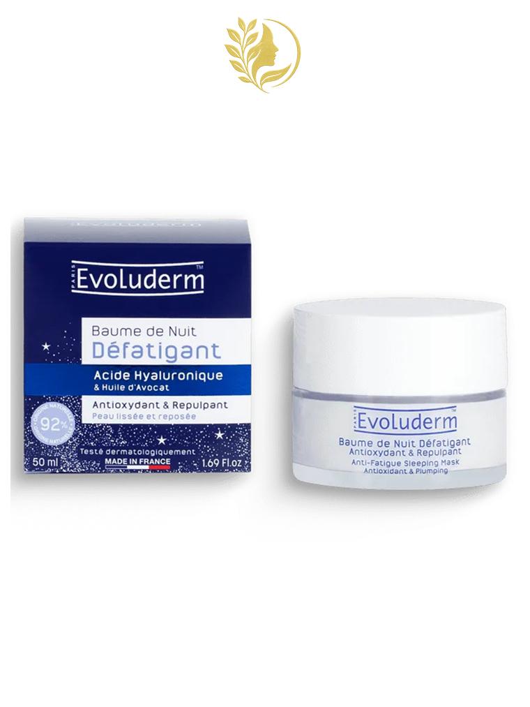 EVOLUDERM BAUME DE NUIT DEFATIGANT A L ACIDE HYALURAUNIQUE ET L HUILE D AVOVAT 50 ML