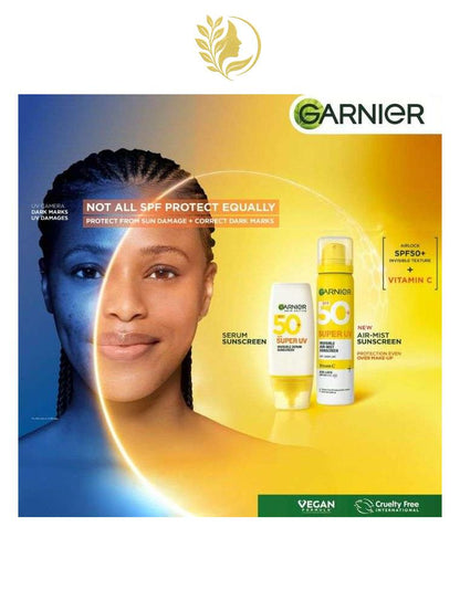 GARNIER SUPER UV SPF 50+ INVISIBLE AIR MIST SUNSCREEN VITAMINE C 75 ML