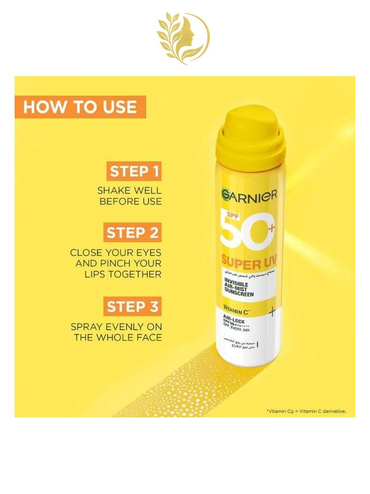 GARNIER SUPER UV SPF 50+ INVISIBLE AIR MIST SUNSCREEN VITAMINE C 75 ML