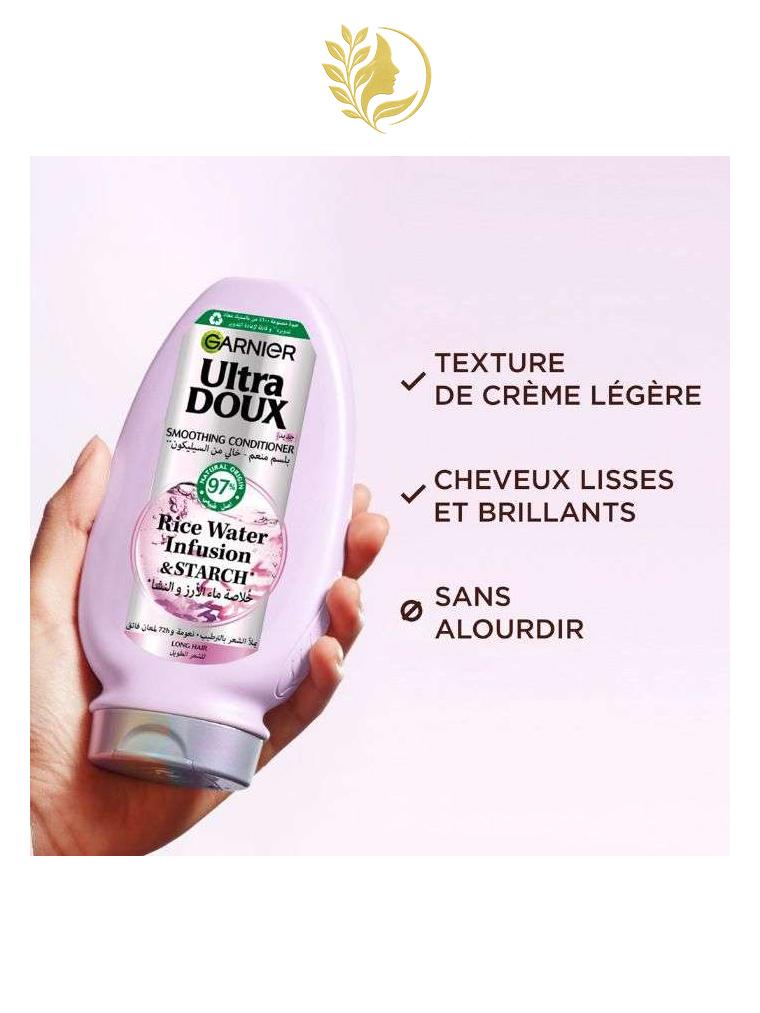 GARNIER ULTRA DOUX CONDITIONER LISSANT A L'EAU DE RIZ ET A L'AMIDON 200ML