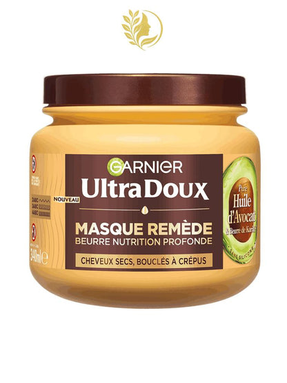 GARNIER ULTRA DOUX AVOCAT ET BEURRE DE KARITÉ MASQUE REMÈDE NUTRITION PROFONDE - 340 ML -