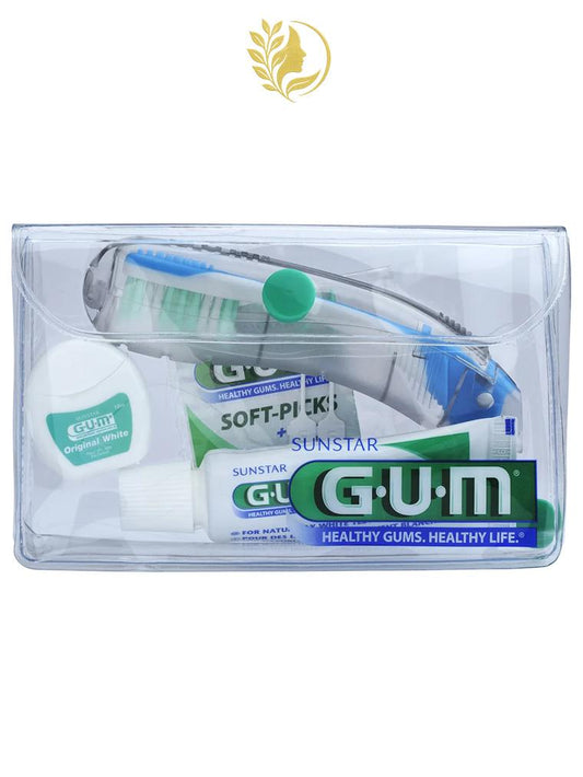 GUM KIT VOYAGE BROSSE A DENTS+ FIL DENTAIRE+DENTIFRICE REF 156