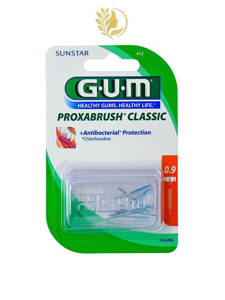 GUM RECHARGE BROSSETTES ULTRA FINES PAR 8 UNITES 0.9MM REF 412