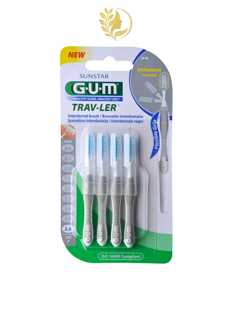 GUM TRAVLER BROSSE INTERDENTAIRE 2.0 MM PACK DE 6 REF1618