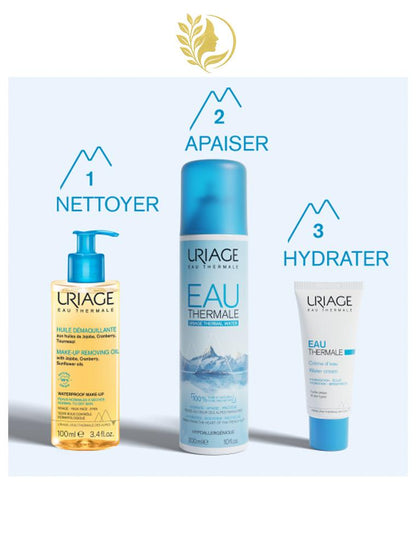 URIAGE HUILE DÉMAQUILLANTE  DÉMAQUILLE, NETTOIE, HYDRATE, FINI NON GRAS - 100 ML -