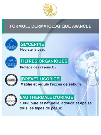 URIAGE HYSEAC - FLUIDE MATIFIANT SPF50+  BRILLANCES, PROTECTION  - 50 ML -