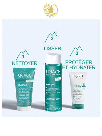 URIAGE HYSEAC - FLUIDE MATIFIANT SPF50+  BRILLANCES, PROTECTION  - 50 ML -
