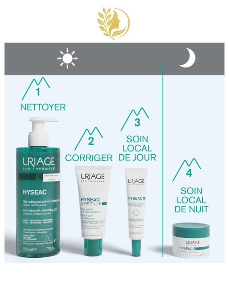 URIAGE HYSEAC - GEL NETTOYANT ANTI-IMPERFECTIONS  POINTS NOIRS, MICROKYSTES, BOUTONS - 150 ML -
