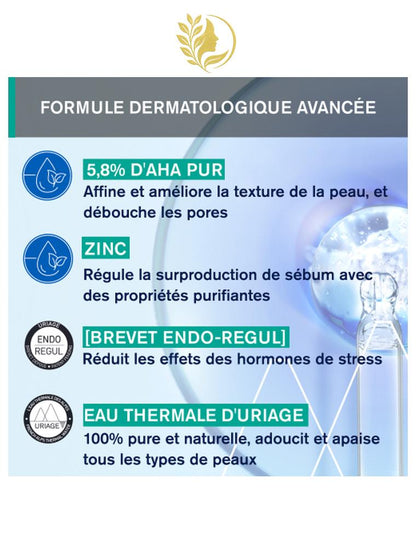 URIAGE HYSEAC - SÉRUM PEAU NEUVE BOOSTER ANTI-IMPERFECTIONS  LISSE, AFFINE, RESSERRE LES PORES - 30 ML -