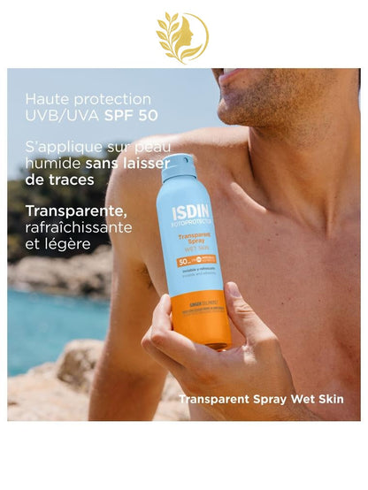 ISDIN FOTOPROTECTOR  TRANSPARENT SPRAY WET SKIN  SPF 50 - 250 ML -