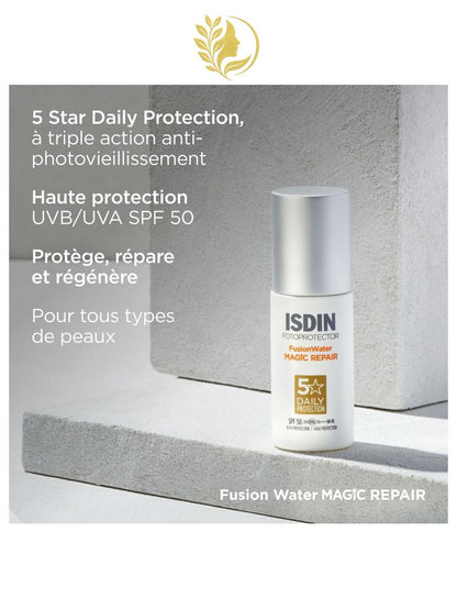 ISDIN FOTOPROTECTOR  FUSION WATER MAGIC REPAIR SPF 50 - 50 ML -