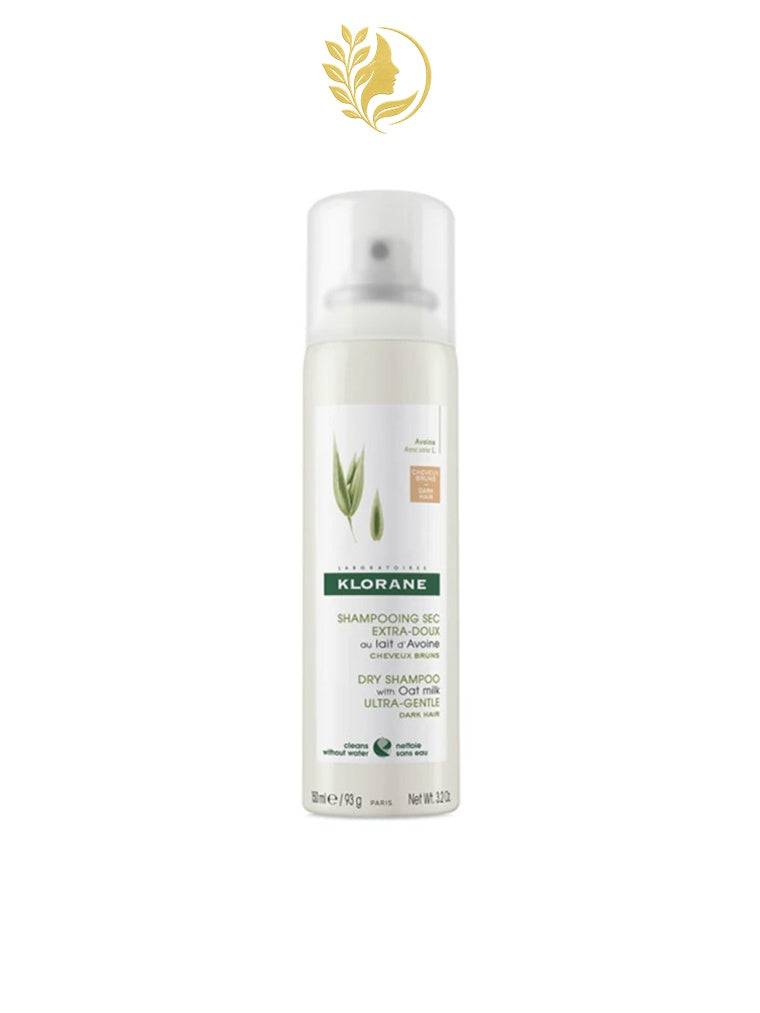 KLORANE *6* SHAMPOING SEC EXTRA-DOUX AU LAIT D’AVOINE SPRAY – 150 ML – ( CHEVEUX CHÂTAINS À BRUNS )