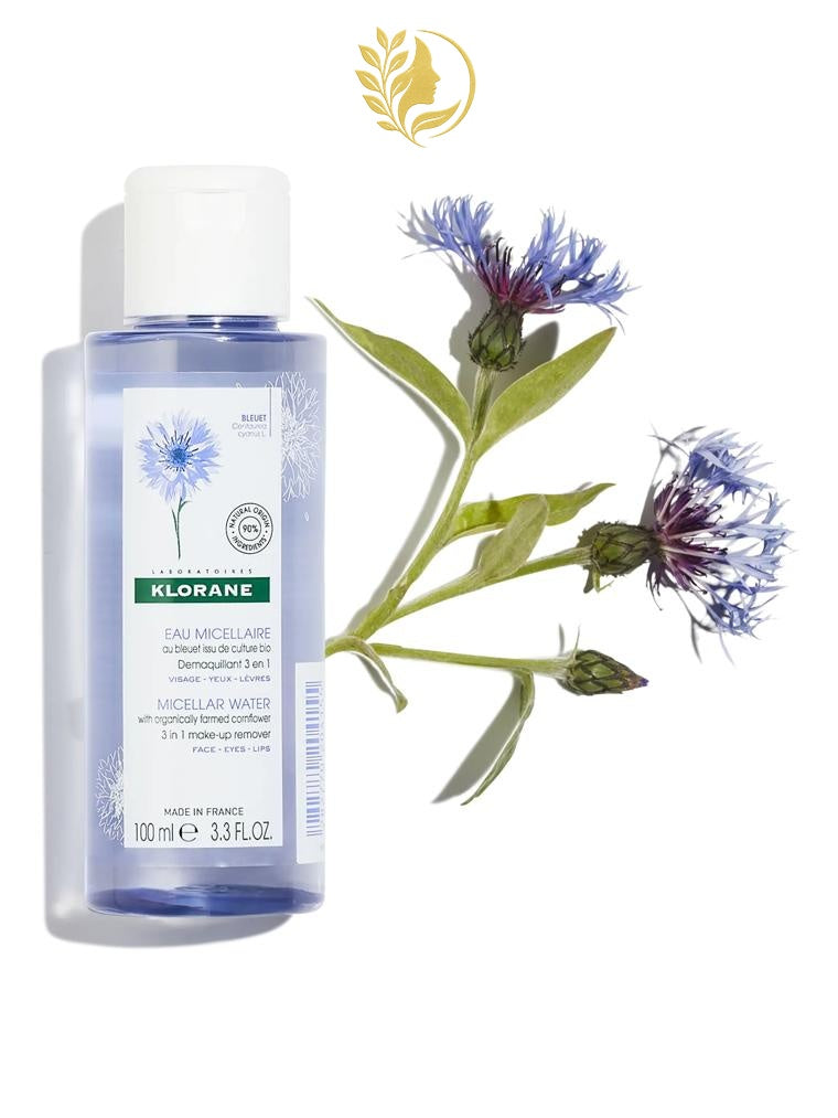 KLORANE EAU MICELLAIRE DÉMAQUILLANTE AU BLEUET BIO - 100 & 400 ML -