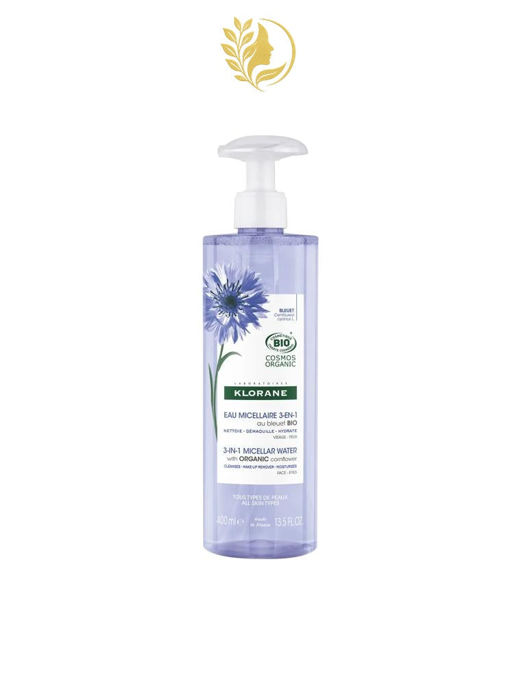 KLORANE EAU MICELLAIRE DÉMAQUILLANTE AU BLEUET BIO - 100 & 400 ML -