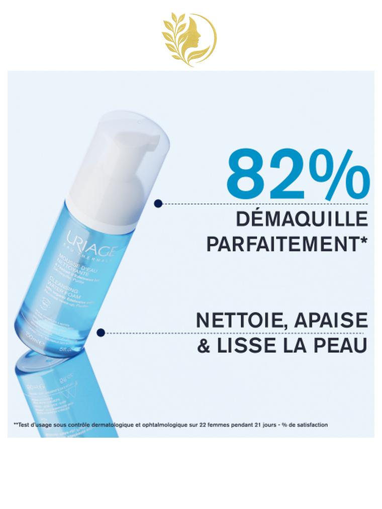 URIAGE MOUSSE D'EAU NETTOYANTE  DÉMAQUILLE, NETTOIE, ADOUCIT - 150 ML -
