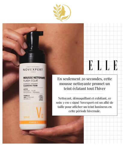 NOVEXPERT 1* MOUSSE NETTOYANTE FLASH ÉCLAT - 150 ML -