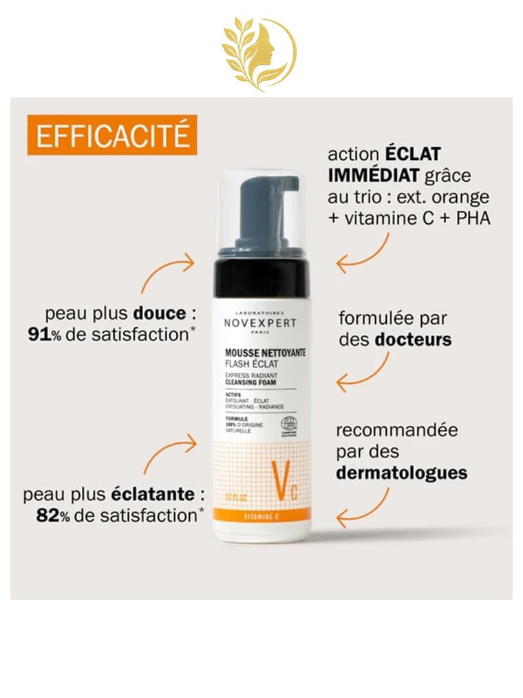 NOVEXPERT 1* MOUSSE NETTOYANTE FLASH ÉCLAT - 150 ML -