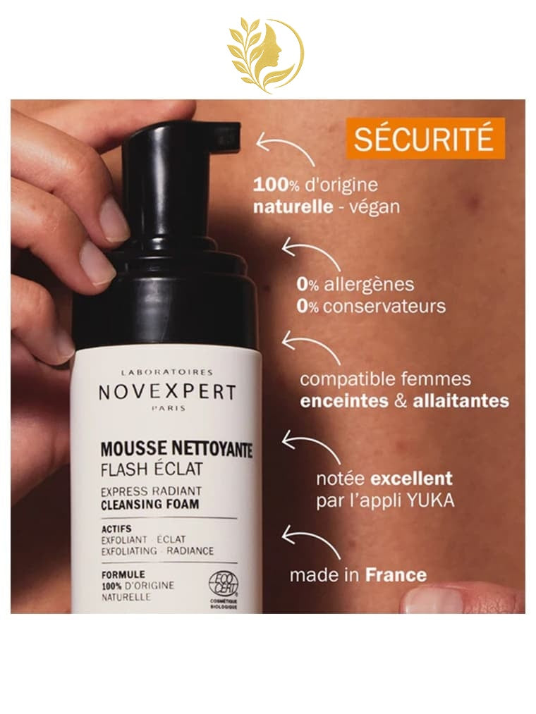 NOVEXPERT 1* MOUSSE NETTOYANTE FLASH ÉCLAT - 150 ML -