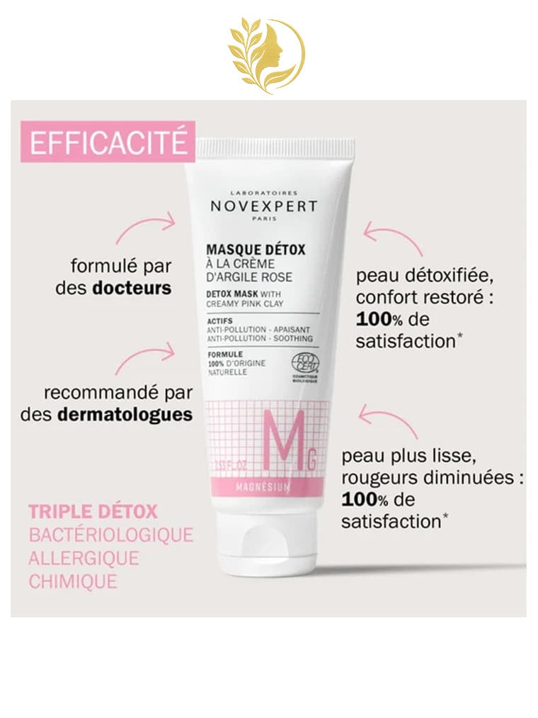 NOVEXPERT 3* MASQUE DÉTOX À LA CRÈME D'ARGILE ROSE - 75ML -