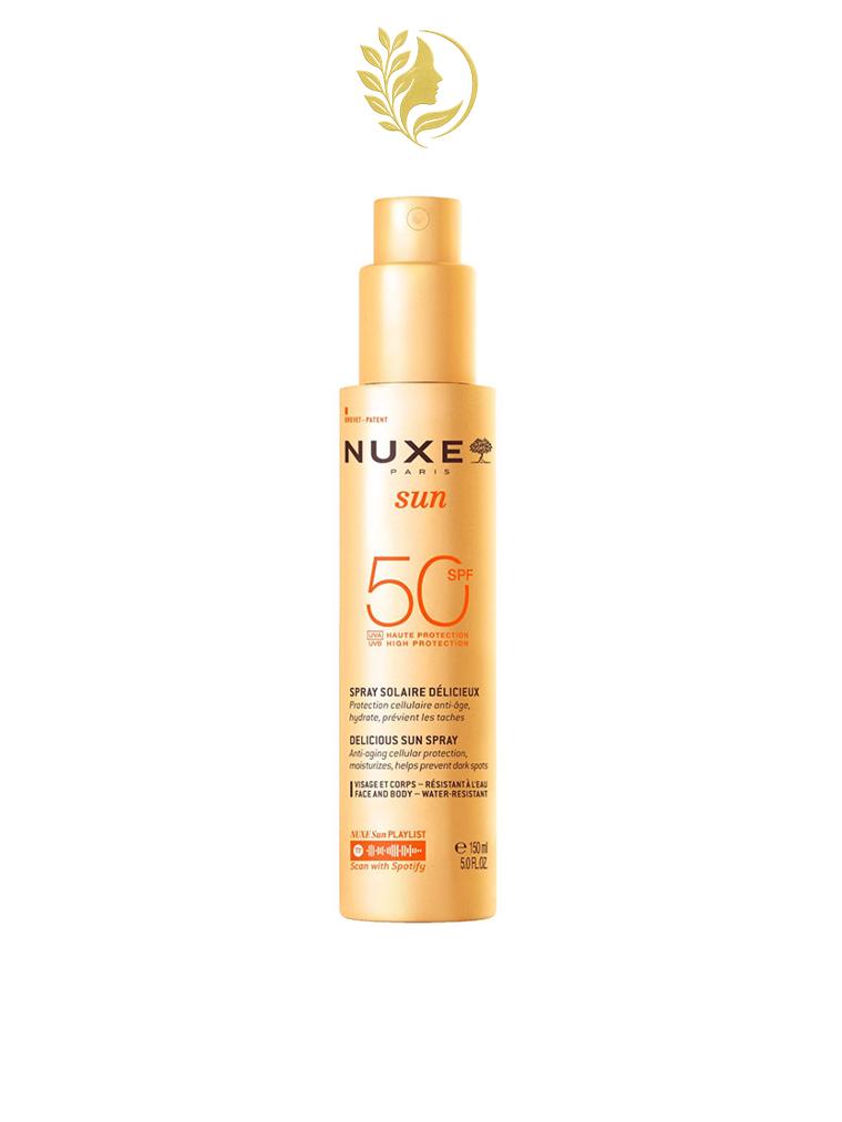 NUXE OFFRE SUN SPRAY SOLAIRE DELICIEUX 150 ML SPF 50+ SHAMPOING DOUCHE APRES SOLEIL 100 ML